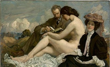 George W. Lambert, The sonnet c. 1907, oil on canvas, 113.3 x 177.4 cm. National Gallery of Australia, Canberra, bequest of John B. Pye 1963.